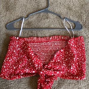 Red Shein shirt and top set size S